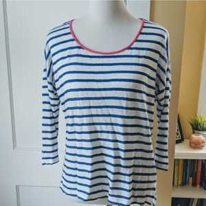TALBOT'S Linen Breton Sailor Stripe Top